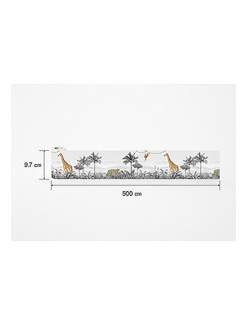 Frise auto-collante animaux de la jungle - 1 rouleau de 0,97 x 5 m