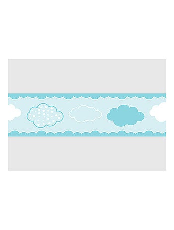 Frise auto-collante au fond bleu avec des nuages bleu