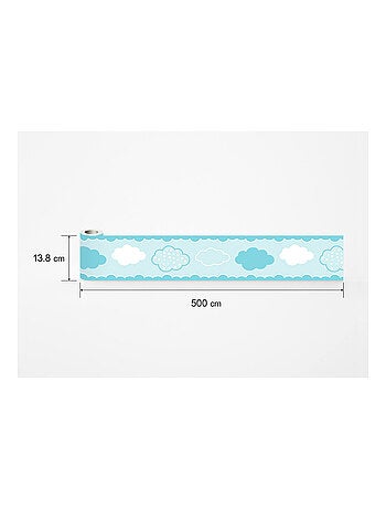 Frise auto-collante au fond bleu avec des nuages bleu