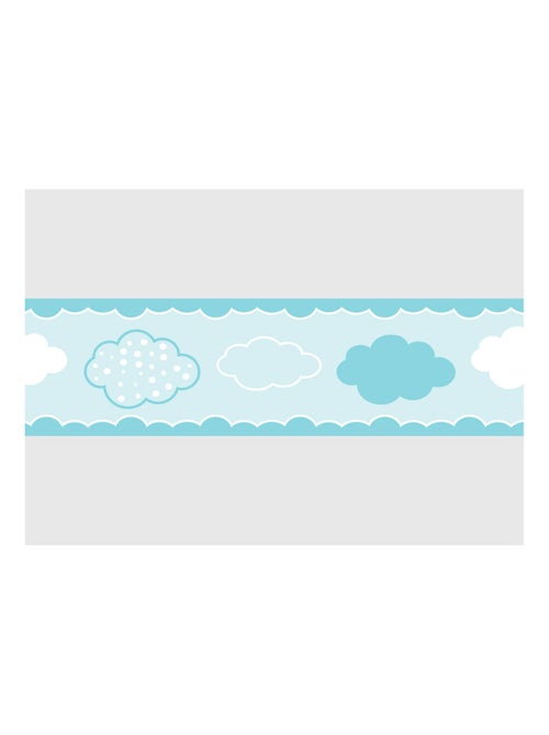 Frise auto-collante au fond bleu avec des nuages bleu - Kiabi