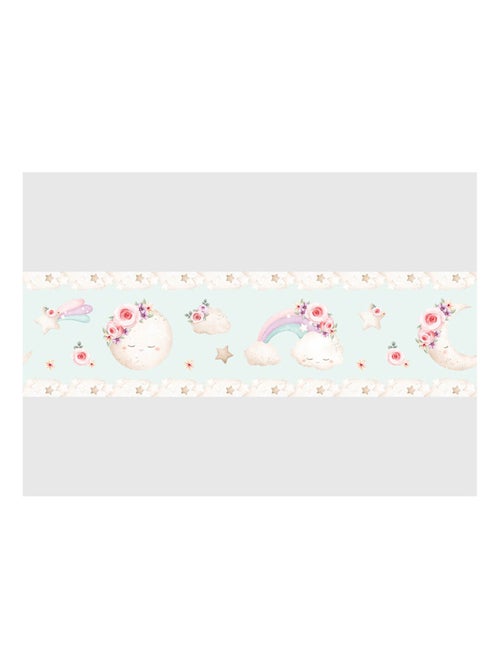 Frise auto-collante au fond bleu avec un lune en aquarelle pour enfant - Kiabi Frise auto-collante au fond bleu avec un lune en aquarelle pour enfant - Kiabi