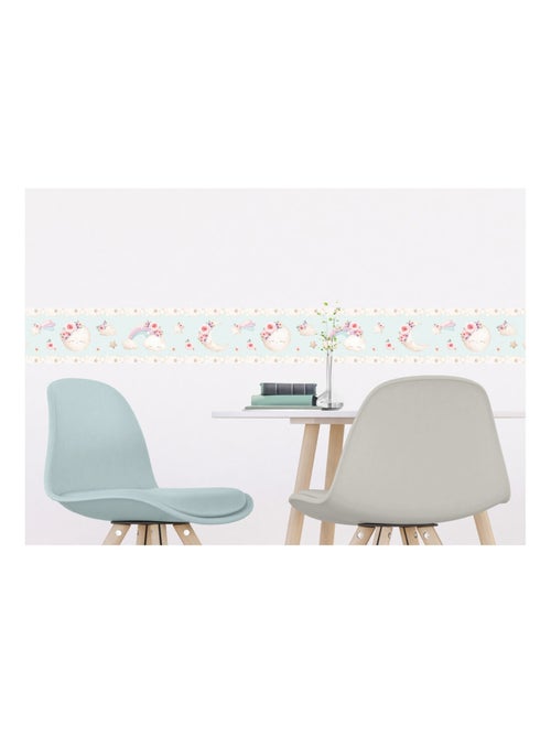 Frise auto-collante au fond bleu avec un lune en aquarelle pour enfant - Kiabi Frise auto-collante au fond bleu avec un lune en aquarelle pour enfant - Kiabi
