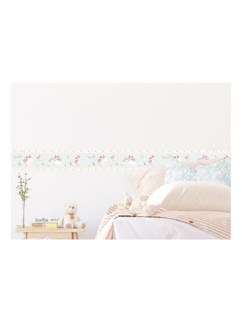 Frise auto-collante au fond bleu avec un lune en aquarelle pour enfant - Kiabi Frise auto-collante au fond bleu avec un lune en aquarelle pour enfant - Kiabi