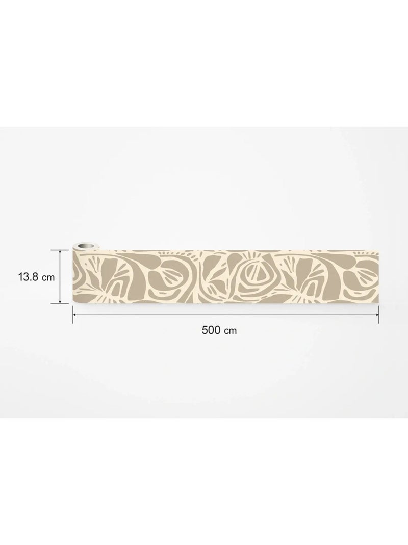 Frise auto-collante au fond de Moderne Flore abstraite Beige - Kiabi