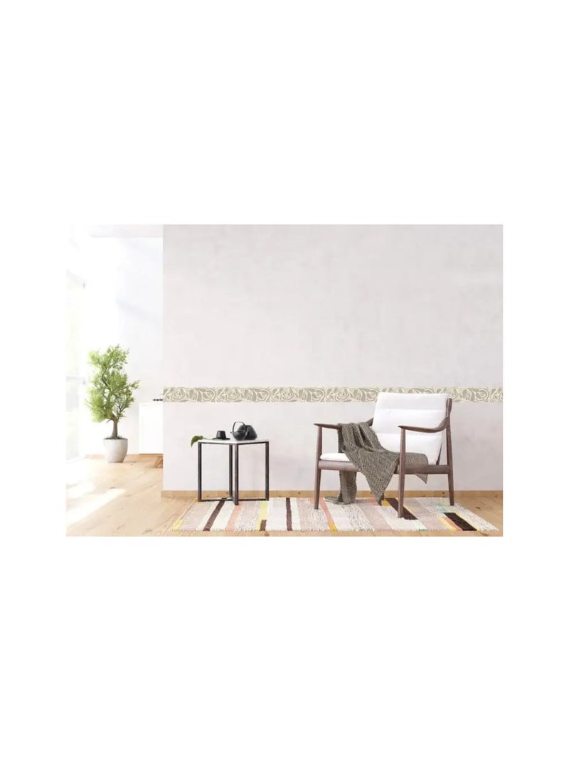 Frise auto-collante au fond de Moderne Flore abstraite Beige - Kiabi