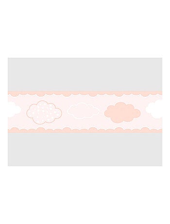 Frise auto-collante au fond rose avec des nuages rose