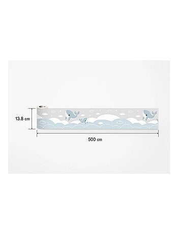 Frise auto-collante balaine bleu