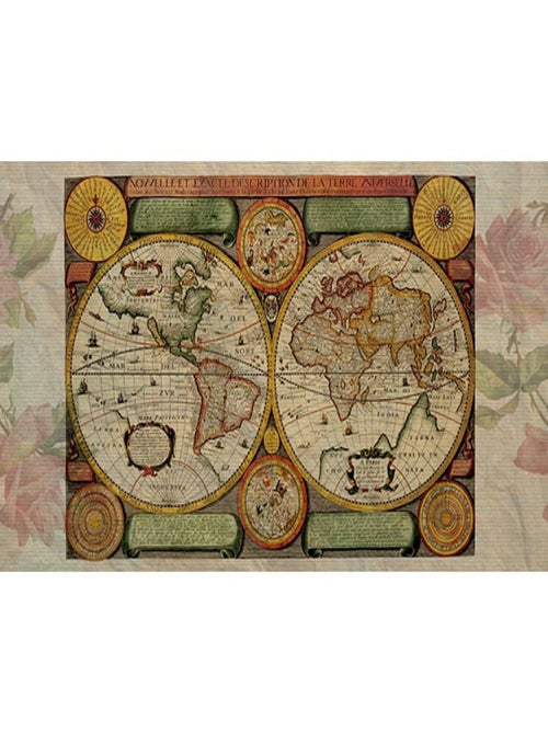 Frise auto-collante Carte du monde - 1 rouleau de 14 cm x 500 cm - Kiabi