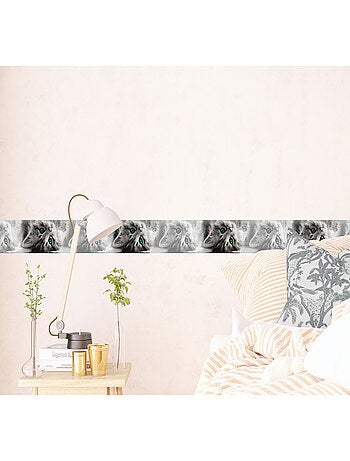 Frise auto-collante Chatons gris aux yeux verts - 1 rouleau