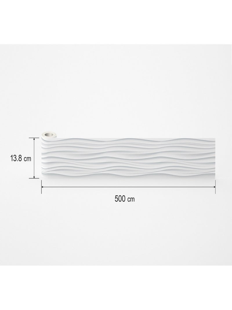 Frise auto-collante Creative effet moulures platre - 1 rouleau de 13.8 cm x 500 cm Blanc - Kiabi