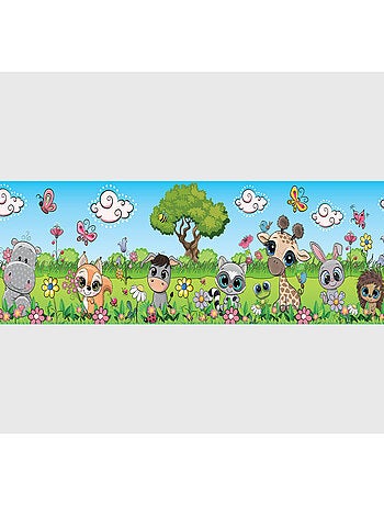 Frise auto-collante des animaux dans une prairie