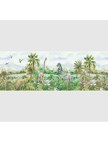 Frise auto-collante dinosaures en couleur - 1 rouleau de 0,138 x 5 m