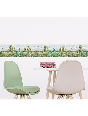 Frise auto-collante dinosaures en couleur - 1 rouleau de 0,138 x 5 m