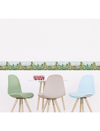 Frise auto-collante dinosaures en couleur - 1 rouleau de 0,138 x 5 m