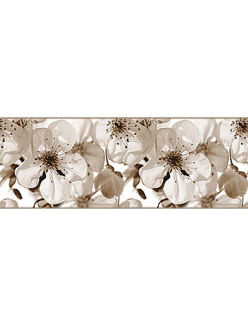 Frise auto-collante Fleurs de pommier noir et blanc- 1 rouleau