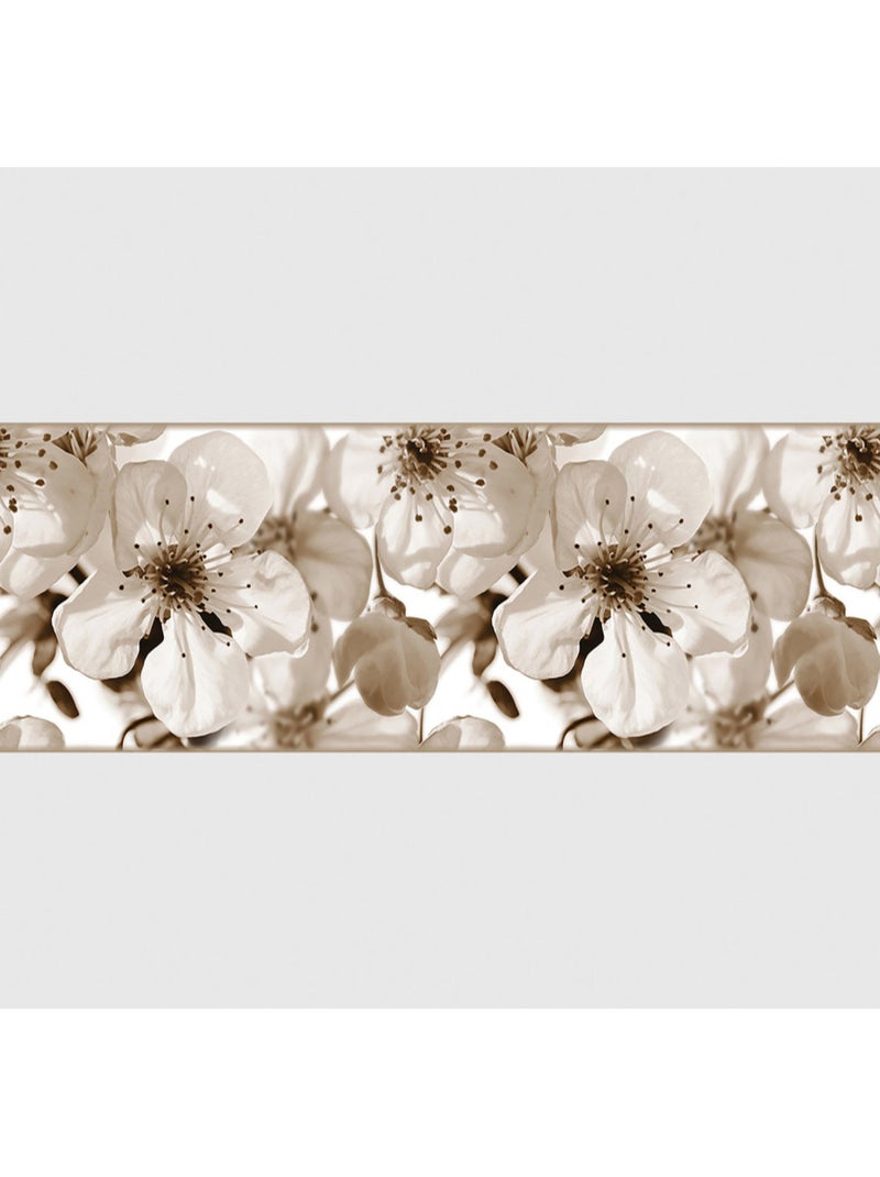 Frise auto-collante Fleurs de pommier noir et blanc- 1 rouleau Multicolore - Kiabi