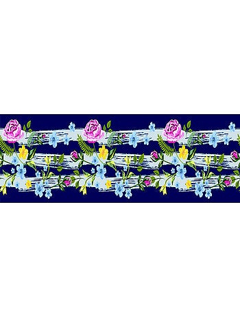 Frise auto-collante Fleurs multicolores - 1 rouleau de 14 cm x 500 cm