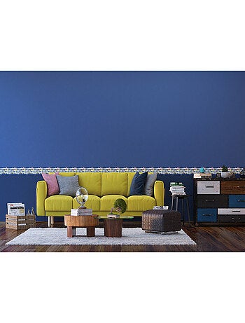 Frise auto-collante Fleurs multicolores - 1 rouleau de 14 cm x 500 cm