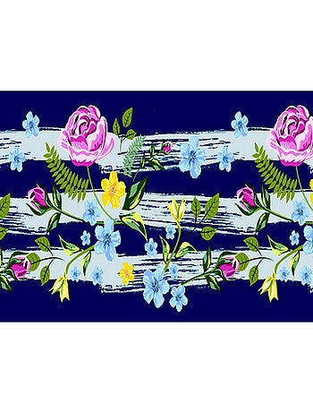 Frise auto-collante Fleurs multicolores - 1 rouleau de 14 cm x 500 cm