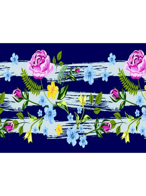 Frise auto-collante Fleurs multicolores - 1 rouleau de 14 cm x 500 cm - Kiabi