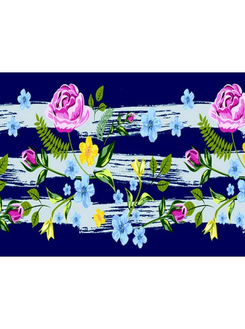 Frise auto-collante Fleurs multicolores - 1 rouleau de 14 cm x 500 cm Multicolore - Kiabi