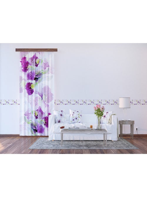 Frise auto-collante Fleurs multicolores - 1 rouleau de 14 cm x 500 cm - Kiabi