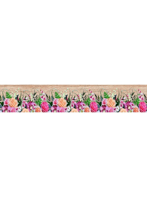 Frise auto-collante Fleurs multicolores - 1 rouleau de 14 cm x 500 cm - Kiabi
