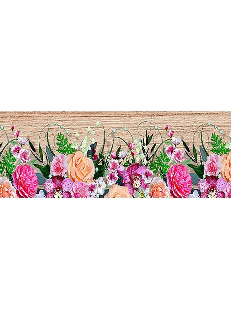 Frise auto-collante Fleurs multicolores - 1 rouleau de 14 cm x 500 cm Multicolore - Kiabi
