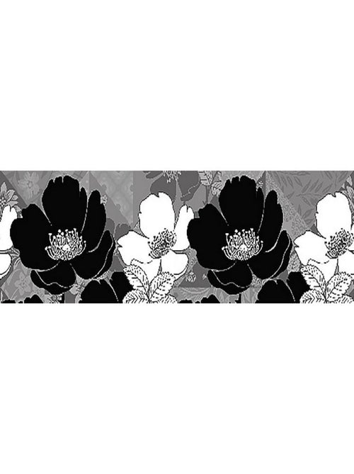 Frise auto-collante fleurs noires - 1 rouleau de 14 cm x 500 cm - Kiabi
