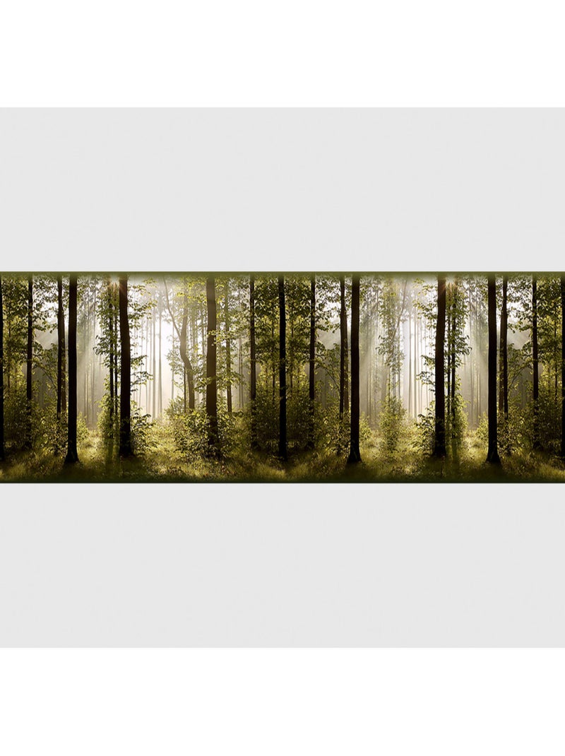 Frise auto-collante Forêt et arbres 1 rouleau Multicolore - Kiabi