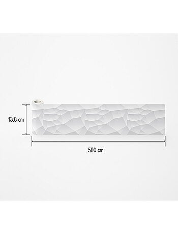 Frise auto collante forme géométrique relief alvéoles blanches 1 rouleau