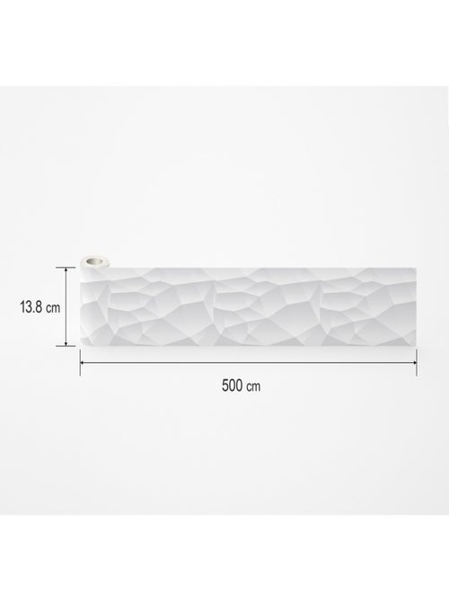 Frise auto collante forme géométrique relief alvéoles blanches 1 rouleau - Kiabi