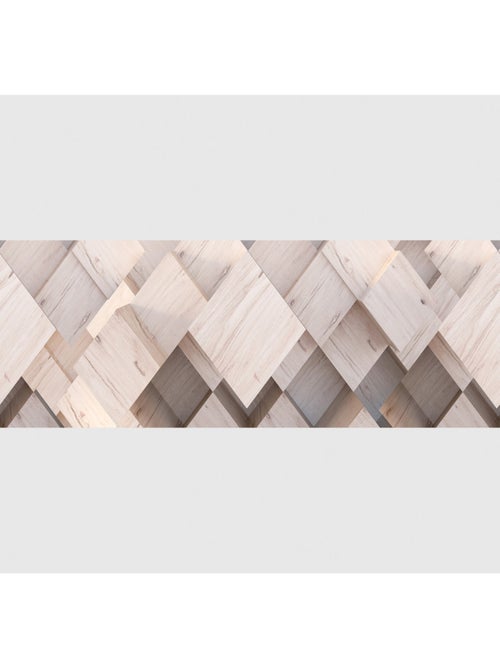 Frise auto-collante formes cubiques en bois en 3D - 1 rouleau - Kiabi