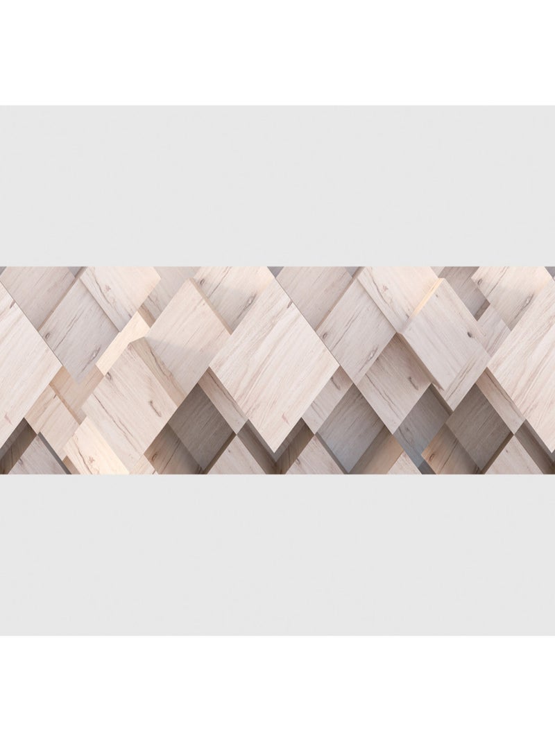 Frise auto-collante formes cubiques en bois en 3D - 1 rouleau Multicolore - Kiabi