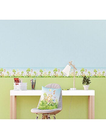 Frise auto-collante ourson, renard et lapin en couleur- 1 rouleau de 0,138 x 5 m