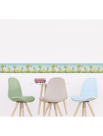 Frise auto-collante ourson, renard et lapin en couleur- 1 rouleau de 0,138 x 5 m