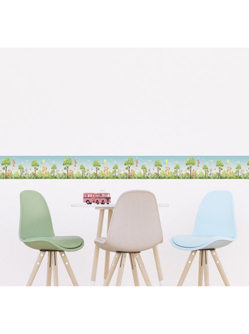 Frise auto-collante ourson, renard et lapin en couleur- 1 rouleau de 0,138 x 5 m - Kiabi