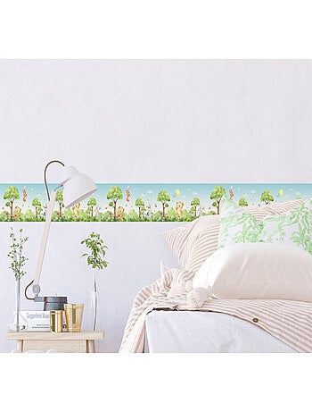 Frise auto-collante ourson, renard et lapin en couleur- 1 rouleau de 0,97 x 5 m