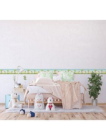 Frise auto-collante ourson, renard et lapin en couleur- 1 rouleau de 0,97 x 5 m