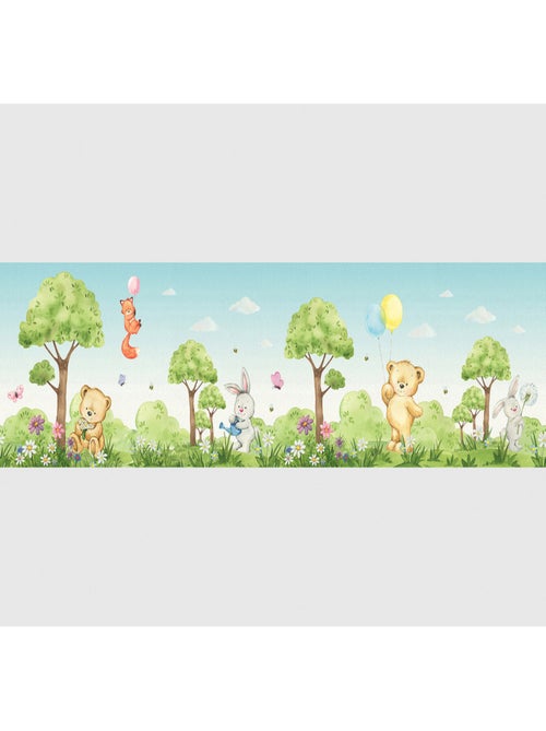 Frise auto-collante ourson, renard et lapin en couleur- 1 rouleau de 0,97 x 5 m - Kiabi