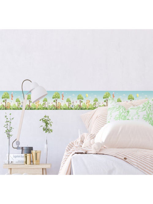 Frise auto-collante ourson, renard et lapin en couleur- 1 rouleau de 0,97 x 5 m - Kiabi