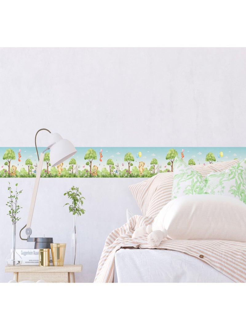 Frise auto-collante ourson, renard et lapin en couleur- 1 rouleau de 0,97 x 5 m Multicolore - Kiabi