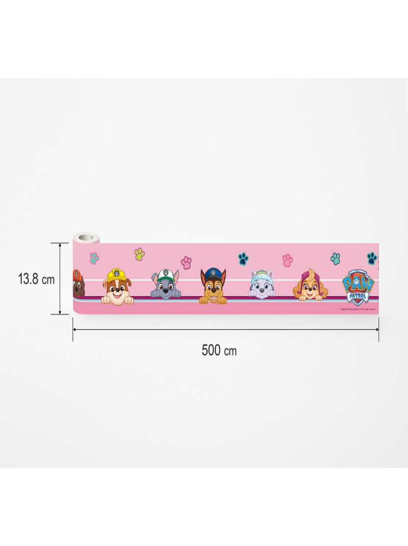 Frise auto-collante Pat'Patrouille 7 personnages sur fond rose Rose - Kiabi