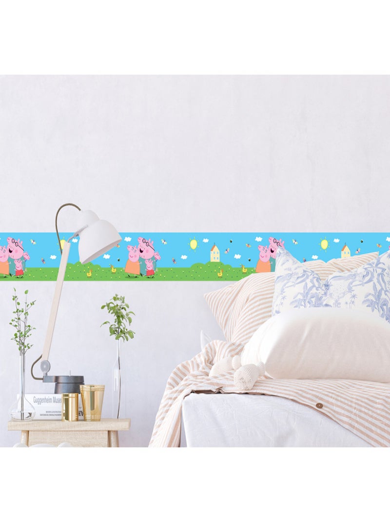 Frise auto-collante Peppa Pig avec sa famille - 1 rouleau de 0,138 x 5 m Multicolore - Kiabi