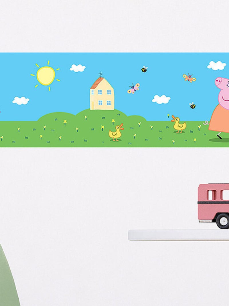 Frise auto-collante Peppa Pig avec sa famille - 1 rouleau de 0,97 x 5 m Multicolore - Kiabi