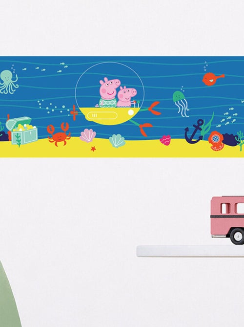 Frise auto-collante Peppa Pig avec sa famille dans l'eau - 1 rouleau de 0,97 x 5 m - Kiabi