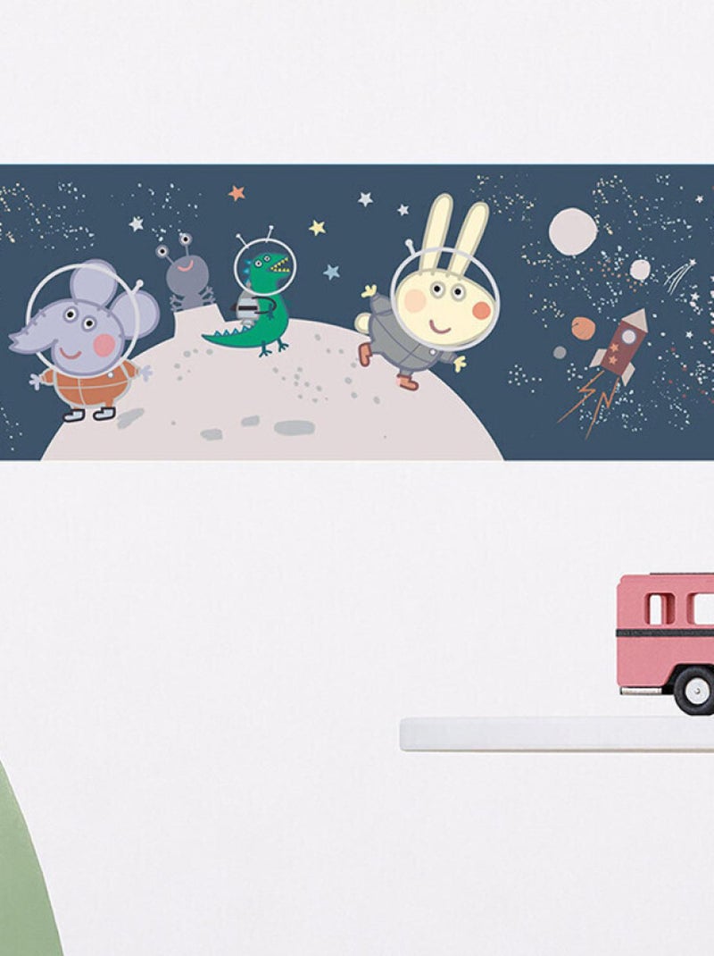 Frise auto-collante Peppa Pig avec sa famille dans l'espace - 1 rouleau de 0,138 x 5 m Multicolore - Kiabi