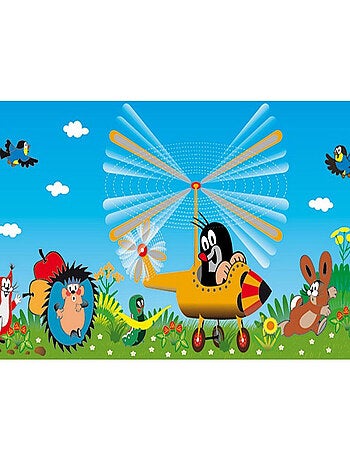 Frise auto-collante Petite taupe en avion - 1 rouleau de 10 cm x 500 cm