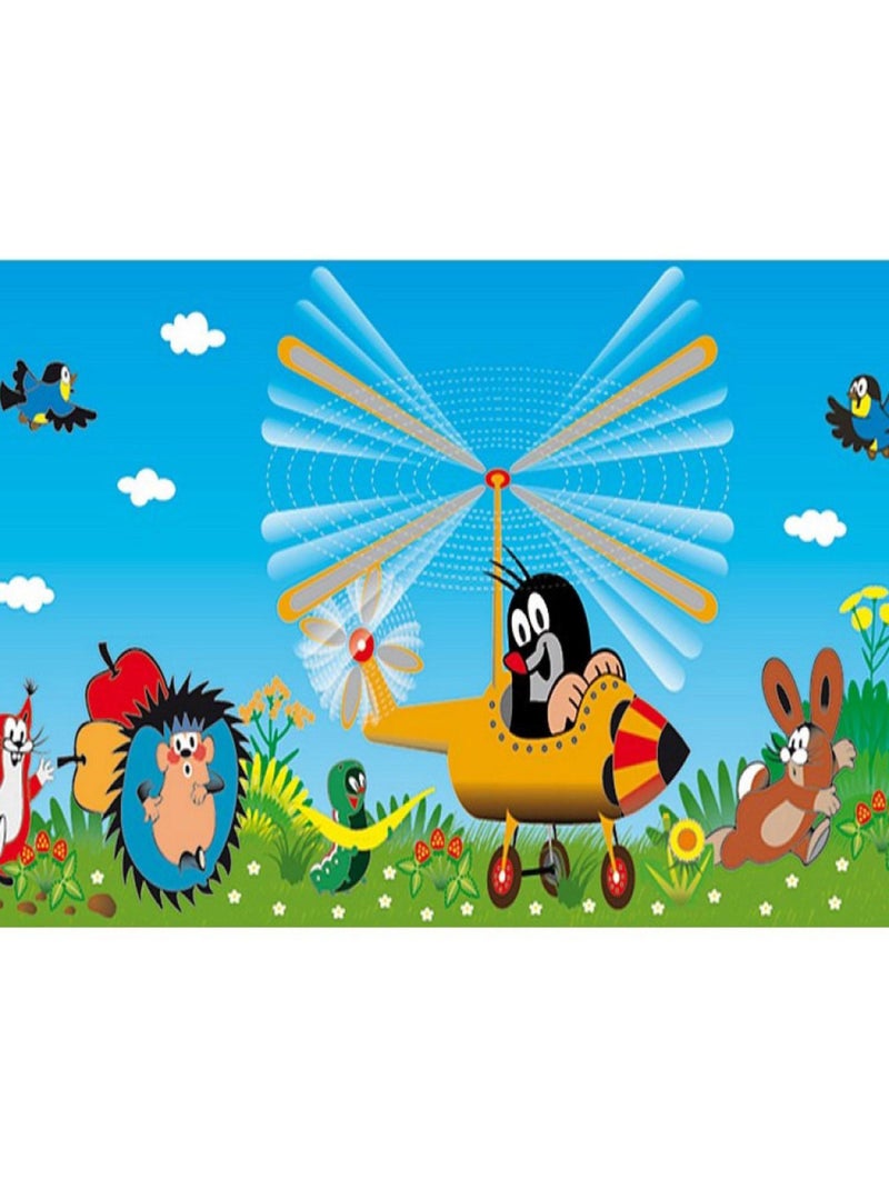 Frise auto-collante Petite taupe en avion - 1 rouleau de 10 cm x 500 cm Multicolore - Kiabi