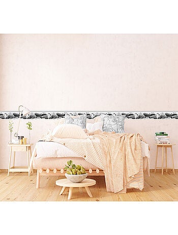 Frise auto-collante Pierre de plage galets gris- 1 rouleau